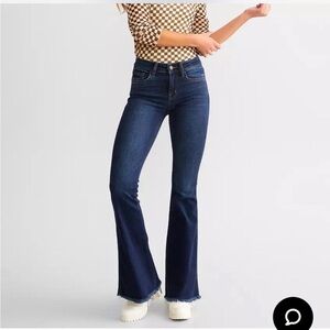 Flying monkey mid ride flare jeans